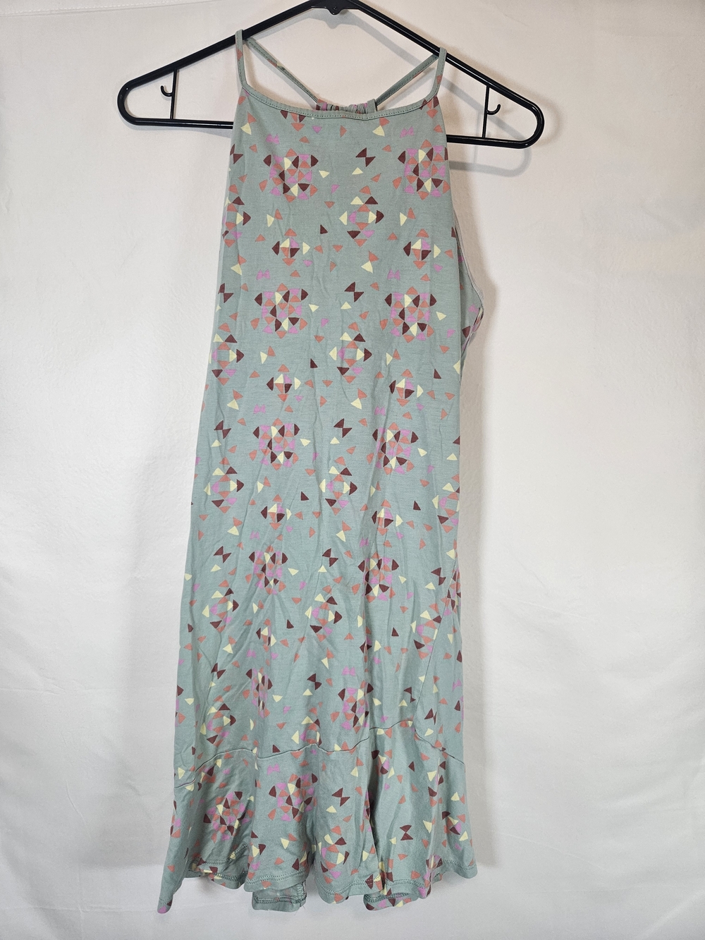 Patagonia Mint Green Triangle Print Sundress Built In Bra activewear outdoor